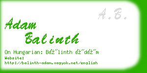 adam balinth business card